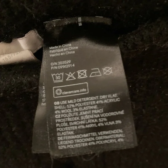 H&M Black Knit Wool Blend straight leg lounge pants Sz SM - Picture 4 of 4